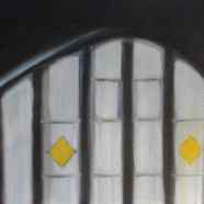 Chapel window Wales 24 cm x 14 cm acrylic on canvas